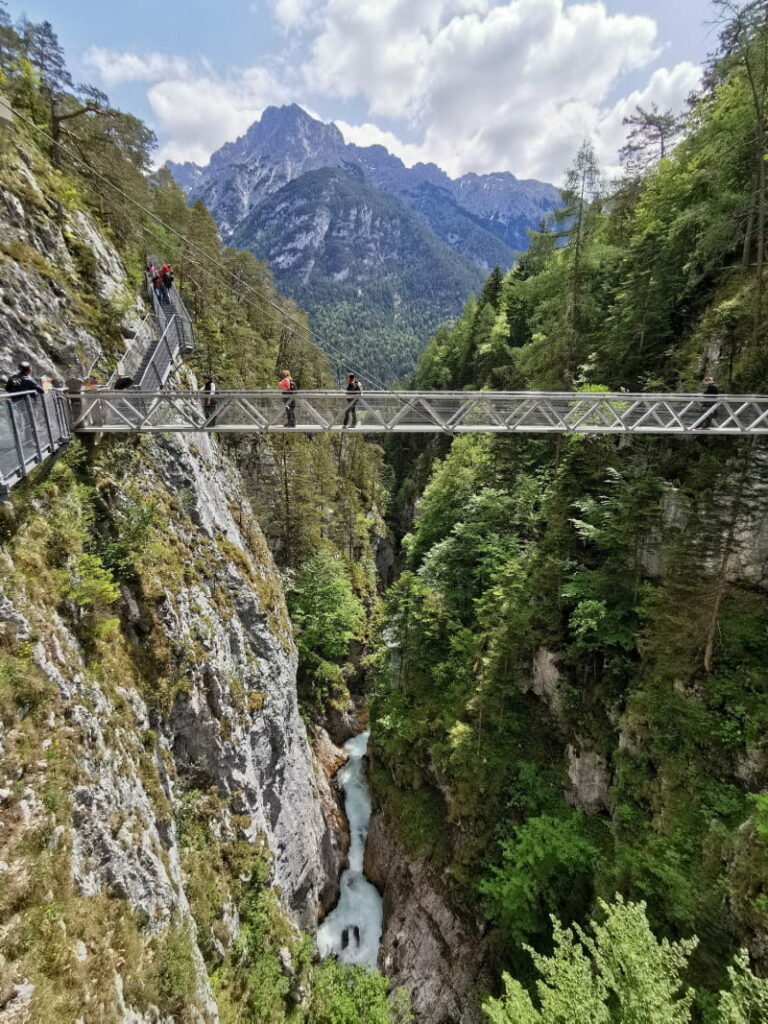 das ist die berühmte Brücke in der Leutaschklamm